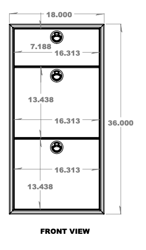 Three Drawer Aluminum Base Cabinet