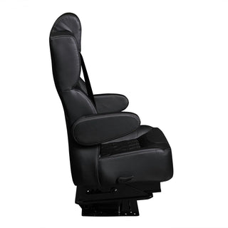 DOT-Rated 20" VIP Diamond Captain Seat with Swivel Base |  Black Leather Touch