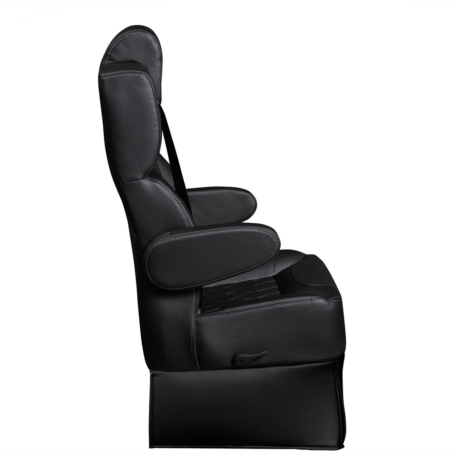DOT-Rated 18" VIP Diamond Captain Seat with Swivel Base | Black Leather Touch