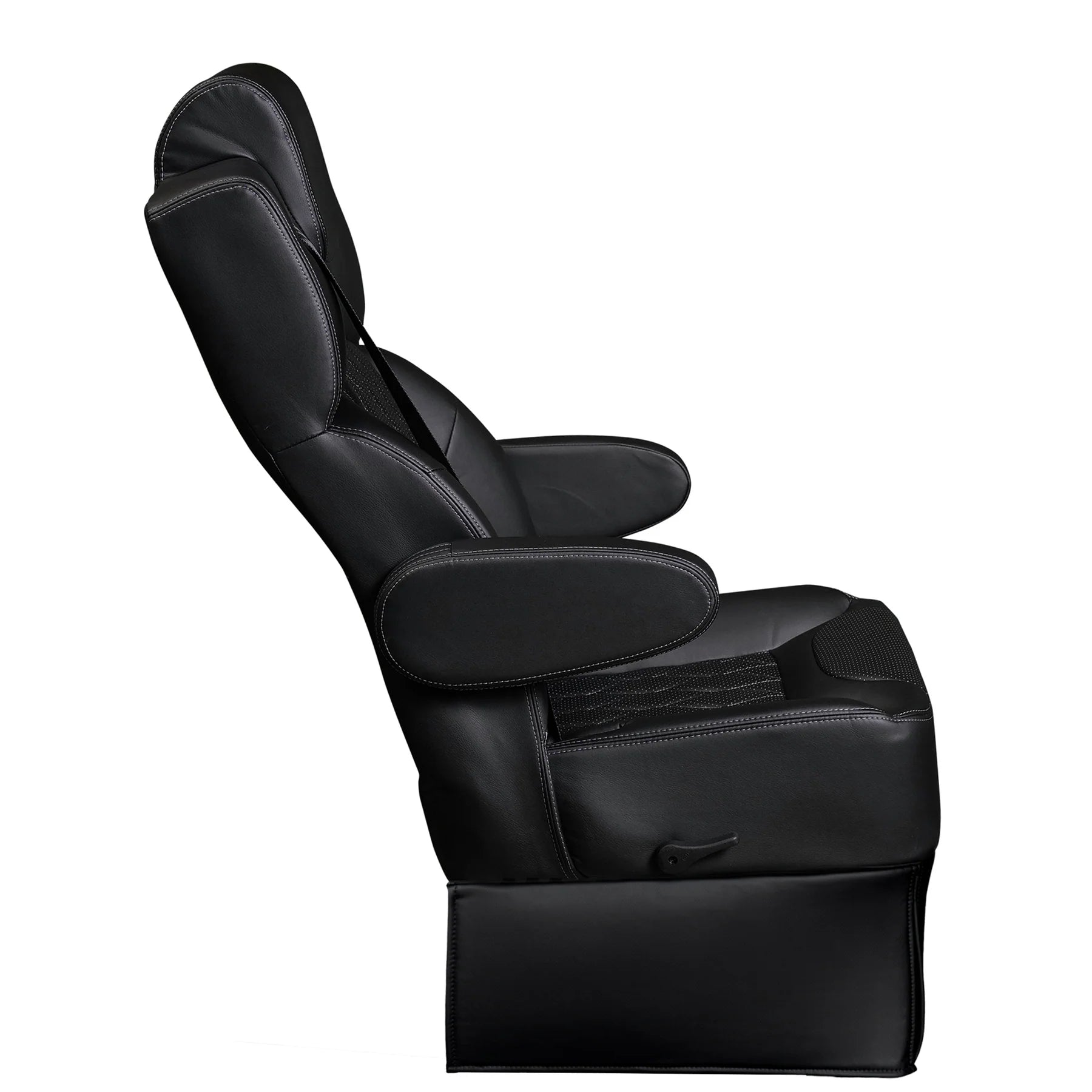 DOT-Rated 18" VIP Diamond Captain Seat with Swivel Base | Black Leather Touch