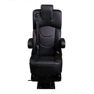 DOT-Rated 18" VIP Captain Seat with Swivel Base|Black Leather Touch