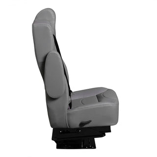 DOT-Rated 18" VIP Captain Seat with Swivel Base |Grey Leather Touch