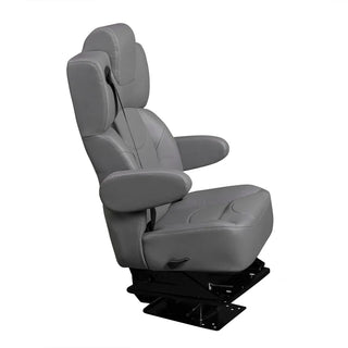 DOT-Rated 18" VIP Captain Seat with Swivel Base |Grey Leather Touch