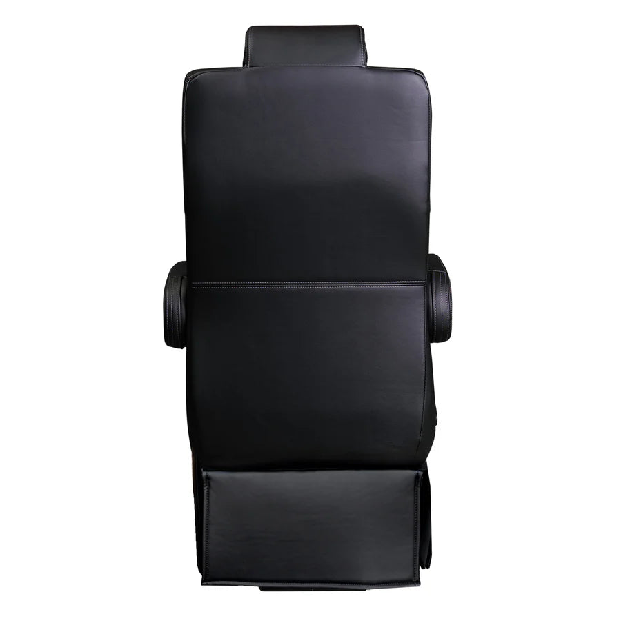 DOT-Rated 20" VIP Diamond Captain Seat with Swivel Base |  Black Leather Touch