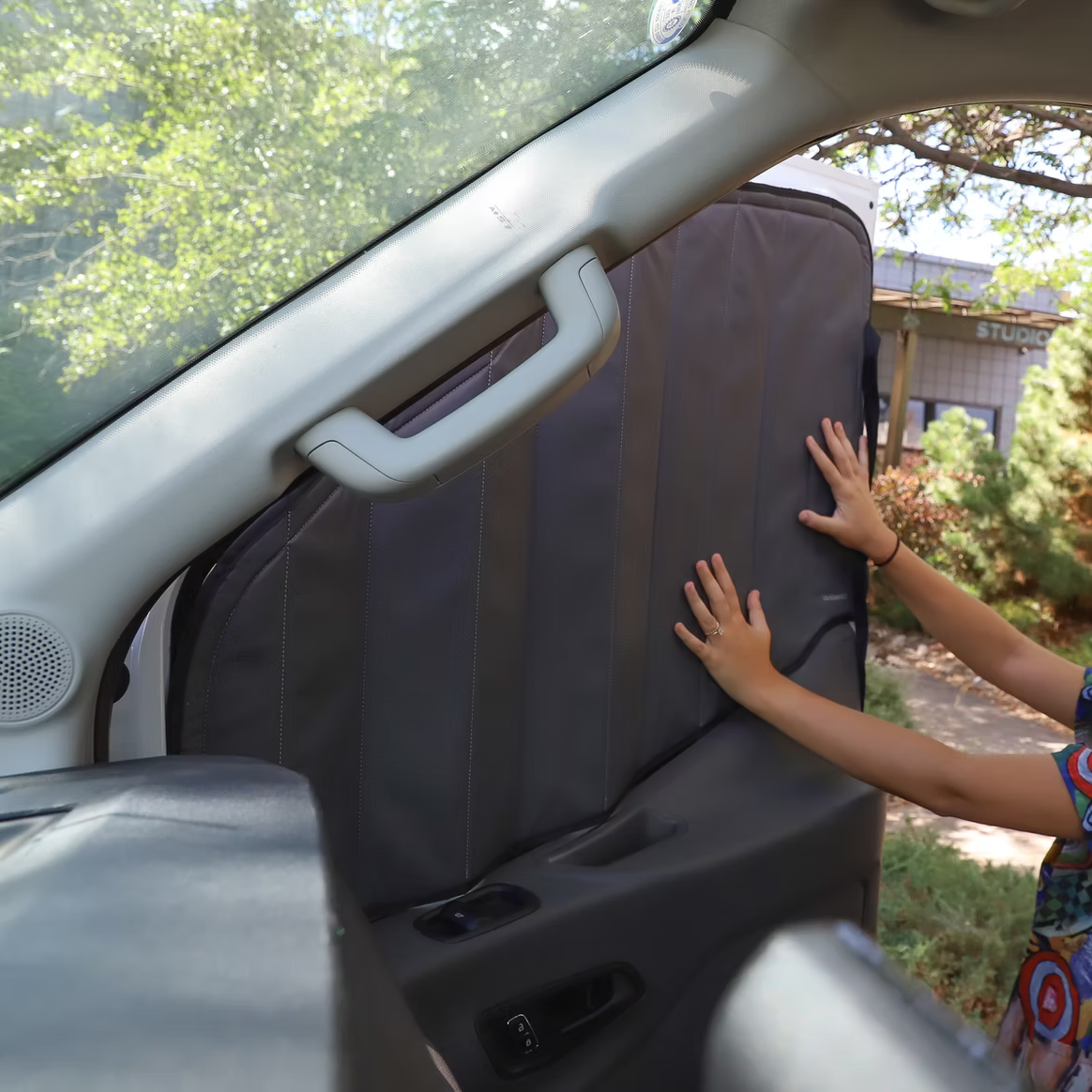 Load video: Transit Reflective Front Door Window Covers (Pair)