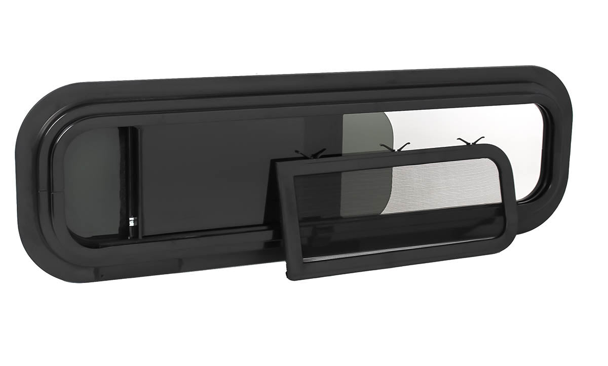 AM Auto Universal-Fit Passenger Side Half-Slider Screened Window 9.4"H x 30.7"W