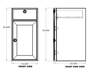 Aluminum Base Cabinet with One Door and One Drawer