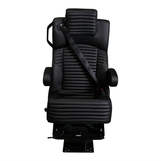 DOT-Rated 20" Black Label Captain Seat with Swivel Base | Black Leather Touch