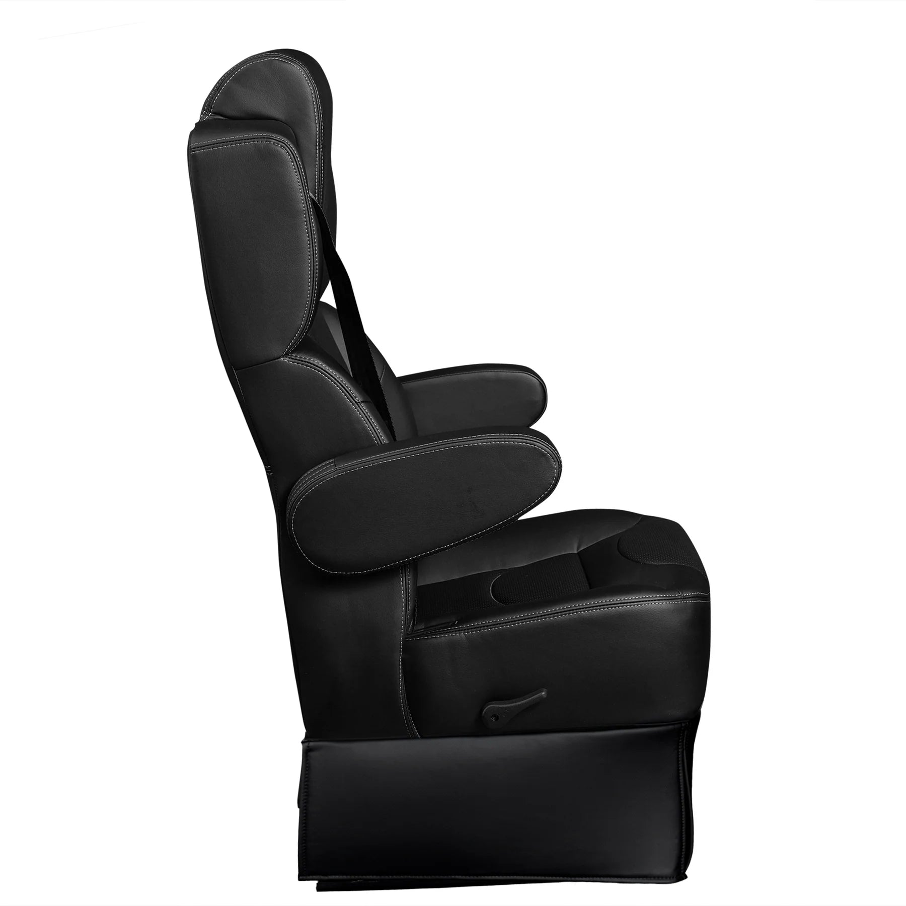 DOT-Rated 18" VIP Captain Seat with Swivel Base|Black Leather Touch