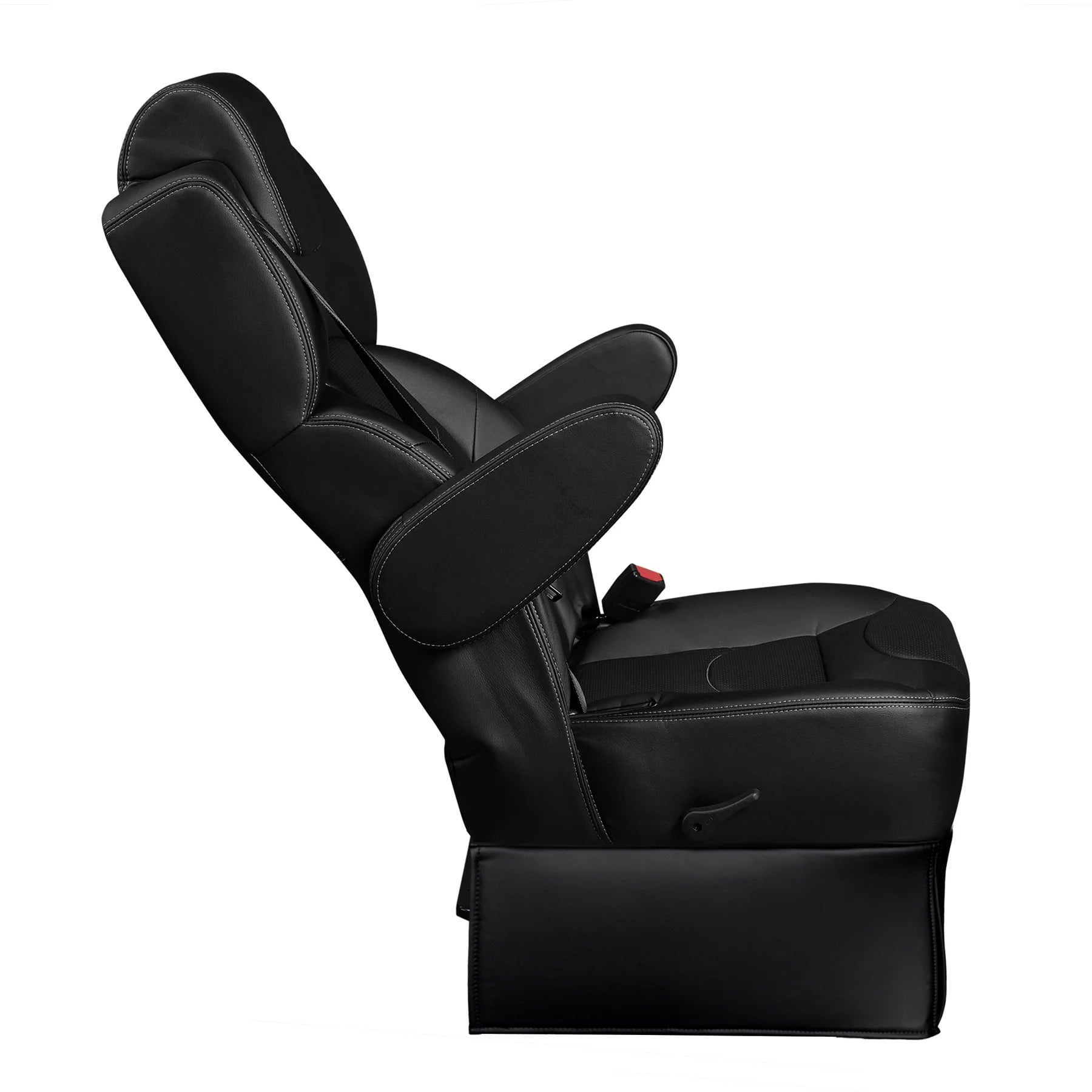 DOT-Rated 18" VIP Captain Seat with Swivel Base|Black Leather Touch