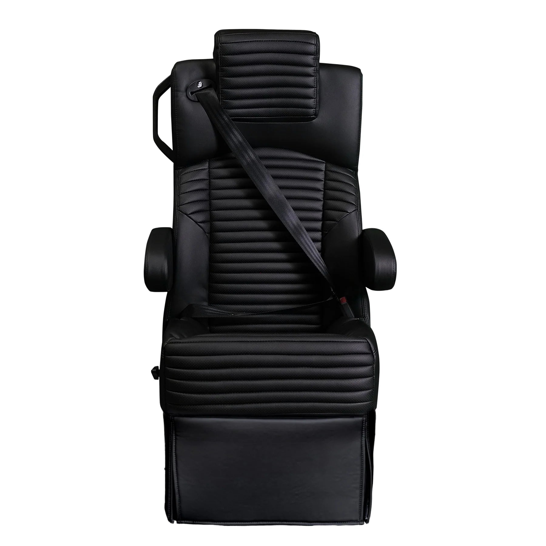 DOT-Rated 20" Black Label Captain Seat with Swivel Base | Black Leather Touch