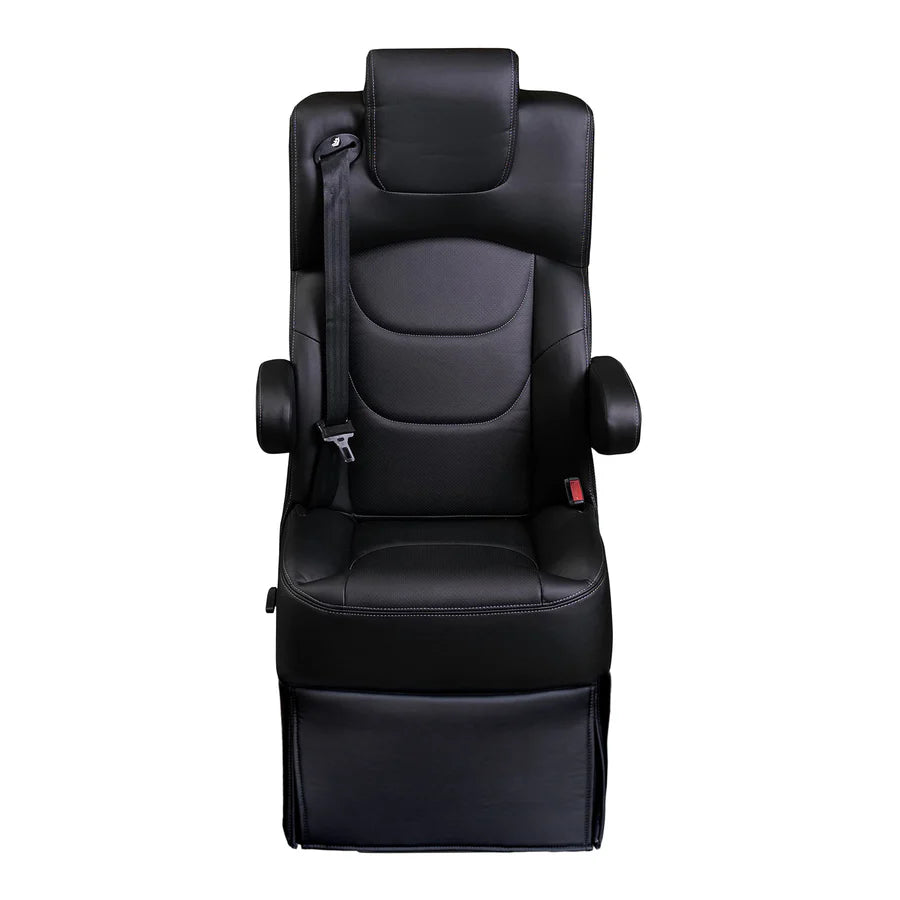 DOT-Rated 20" VIP Captain Seat with Swivel Base |Black Leather Touch