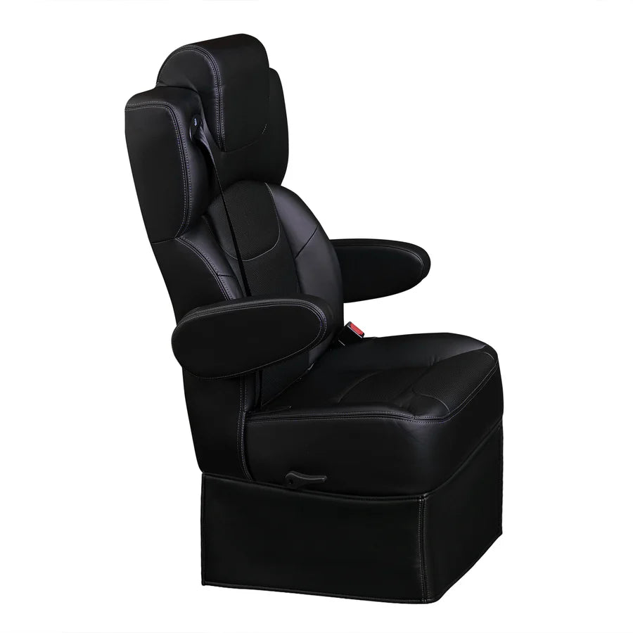 DOT-Rated 20" VIP Captain Seat with Swivel Base |Black Leather Touch