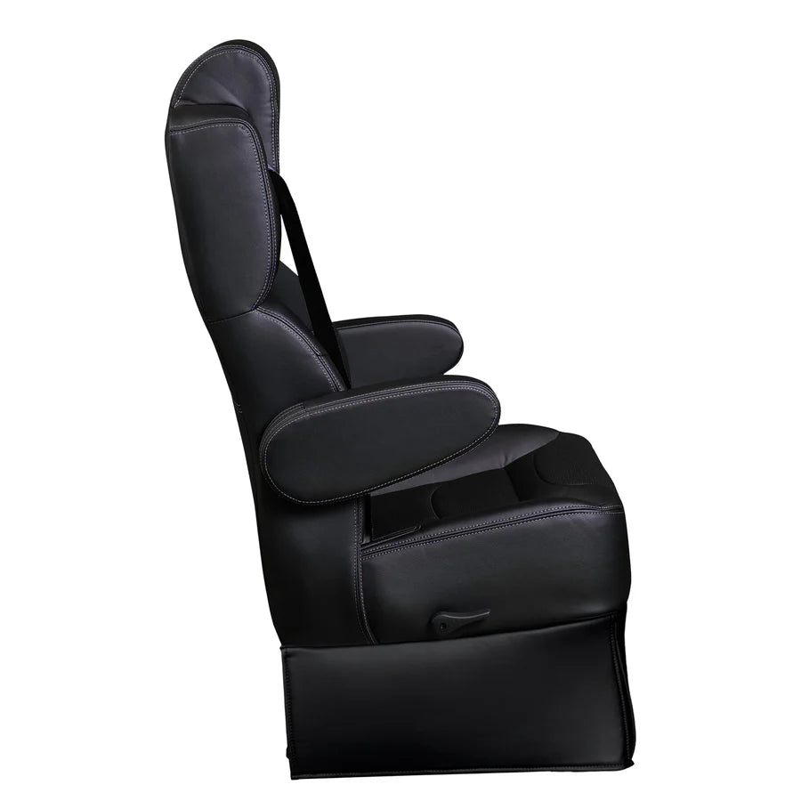 DOT-Rated 20" VIP Captain Seat with Swivel Base |Black Leather Touch
