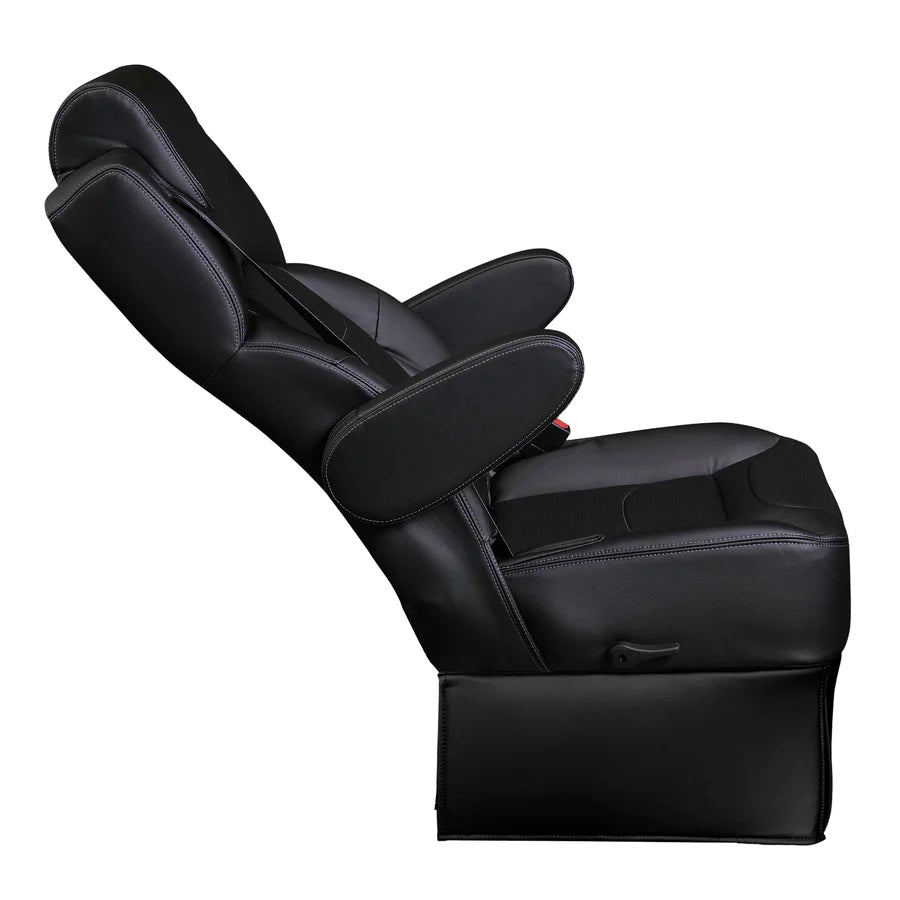 DOT-Rated 20" VIP Captain Seat with Swivel Base |Black Leather Touch