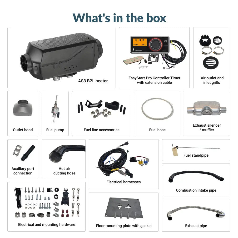 Espar Airtronic S3 B2L Gasoline 12V RAM ProMaster kit with EasyStart Pro Controller