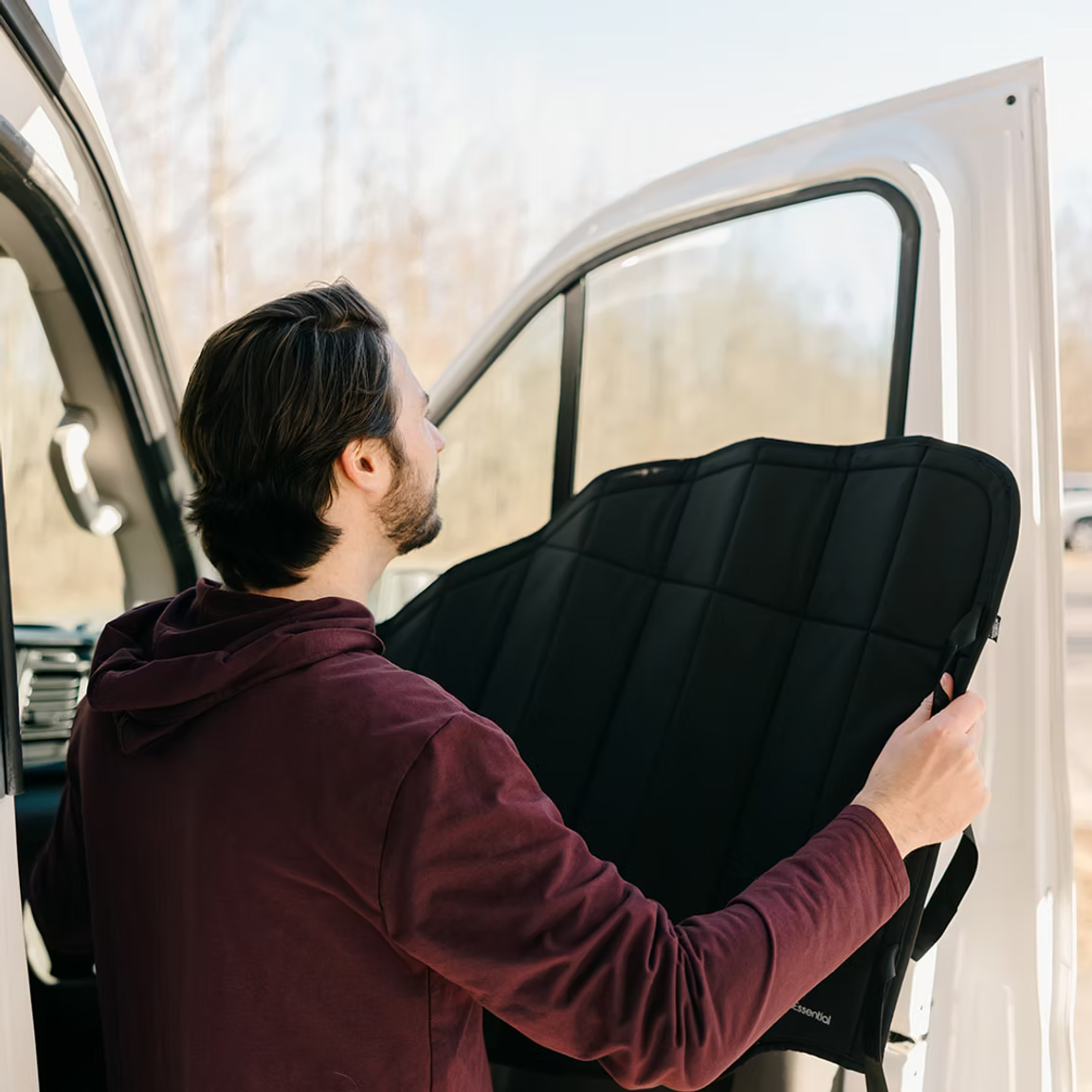Load video: Transit Stealth Front Door Window Covers (Pair)