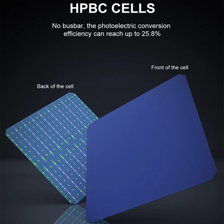 Lensun 240W Full Black Flexible Solar Panel, 25.8% Back Contact Solar Cell