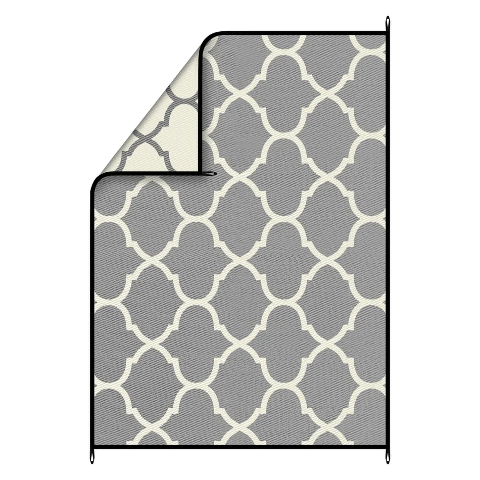 5×7 Outdoor Mat – Storm Gray Lattice