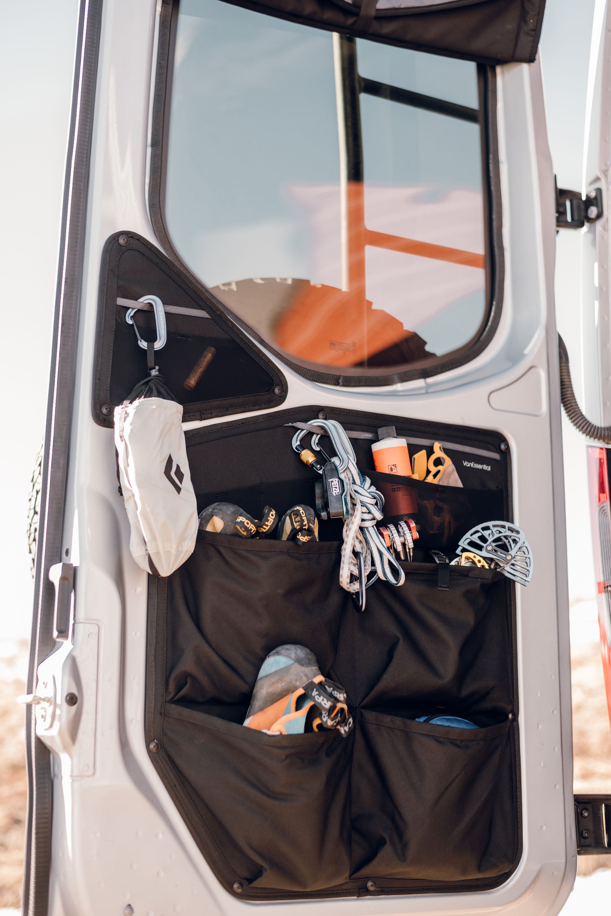 Load video: Sprinter VS30 2019-Current Lower Rear Door Storage Panels (PAIR)