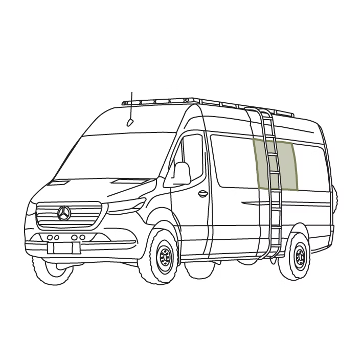 Sprinter Stealth Passenger Van Middle Window Covers