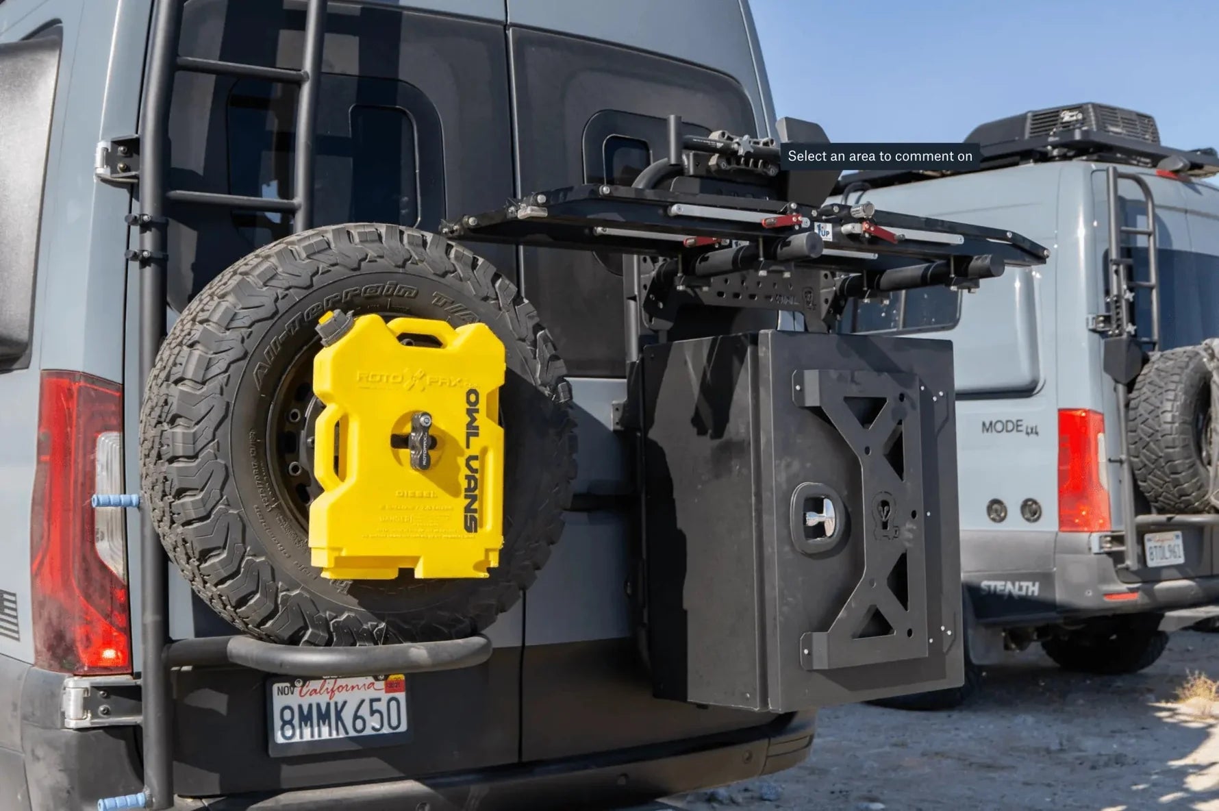 Sprinter Bike Rack and Box Carrier: Rear Door B2 Classic