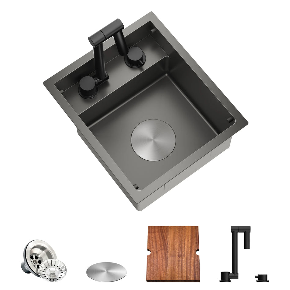 TORVA 13 x 15 x 7″ RV Sink with Foldable Faucet
