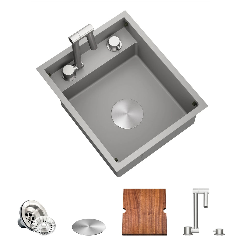 TORVA 15 x 18 x 7″ RV Sink with Foldable Faucet