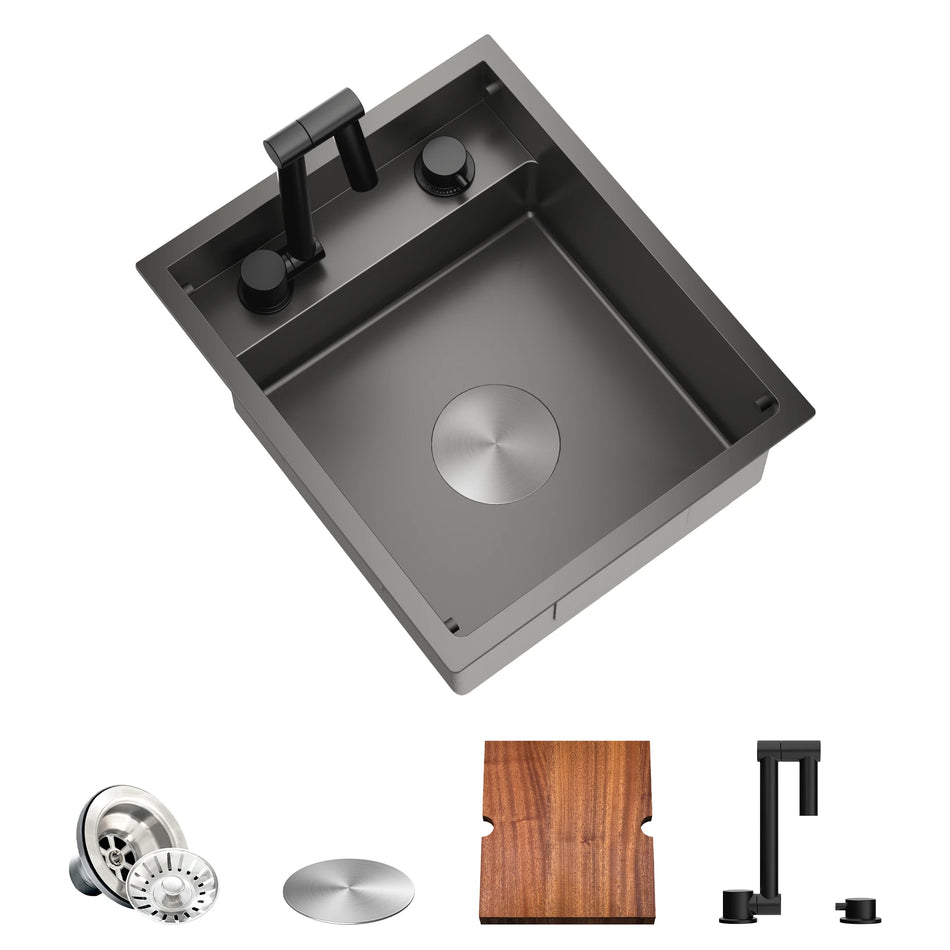 TORVA 15 x 18 x 7″ RV Sink with Foldable Faucet