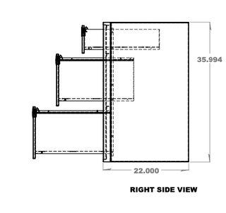 Three Drawer Aluminum Base Cabinet