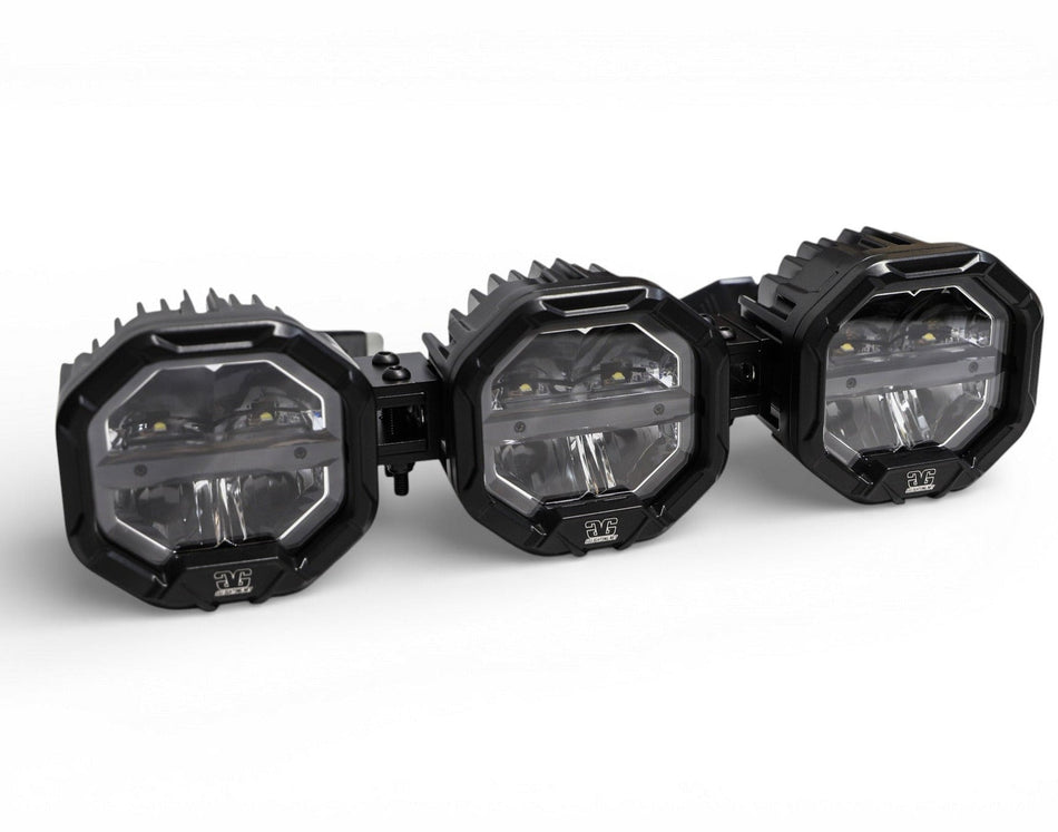 3 Light U-Con Interlocking Off Road LED Pod With Amber or White DRL Running Light