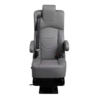 DOT-Rated 18" VIP Captain Seat with Swivel Base |Grey Leather Touch