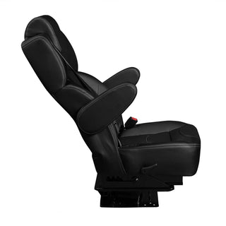 DOT-Rated 18" VIP Captain Seat with Swivel Base|Black Leather Touch