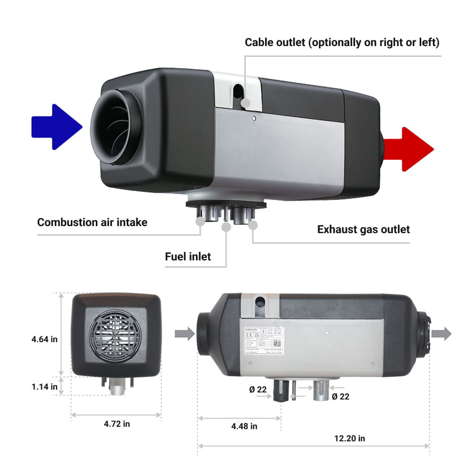 Webasto Air Top 2000 STC Gasoline 12V Ford Transit Kit with SmarTemp 3.0 BT Controller