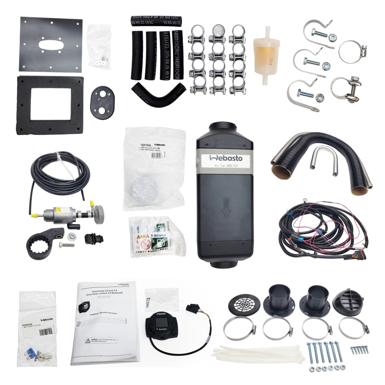 Webasto Air Top 2000 STC Gasoline 12V Ram ProMaster Kit with SmarTemp 3.0 BT controller