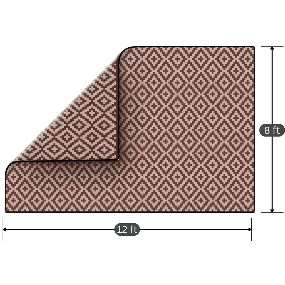 Brown & Tan Geometric RV Outdoor Mat