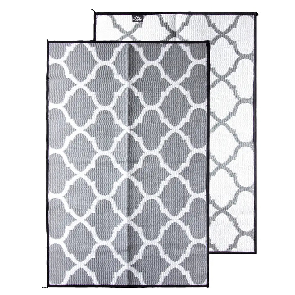 5×7 Outdoor Mat – Storm Gray Lattice